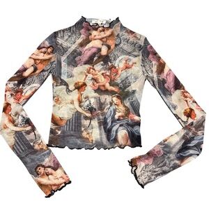 Bear Dance Artistic Print Long Sleeve Top